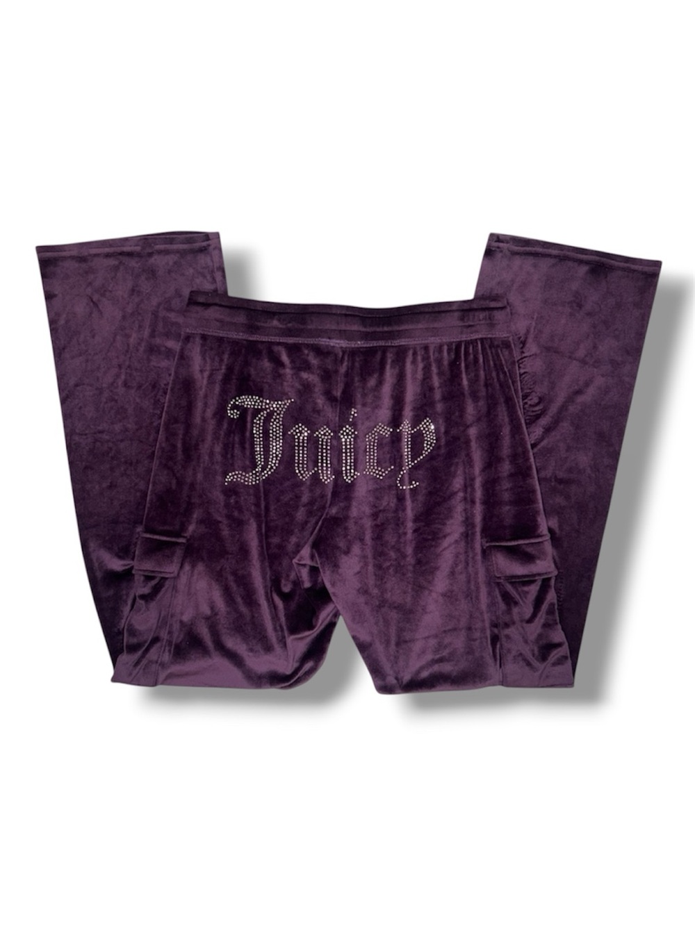 Juicy Couture Intimates Plum Velour Rhinestone Pants w/ Pockets